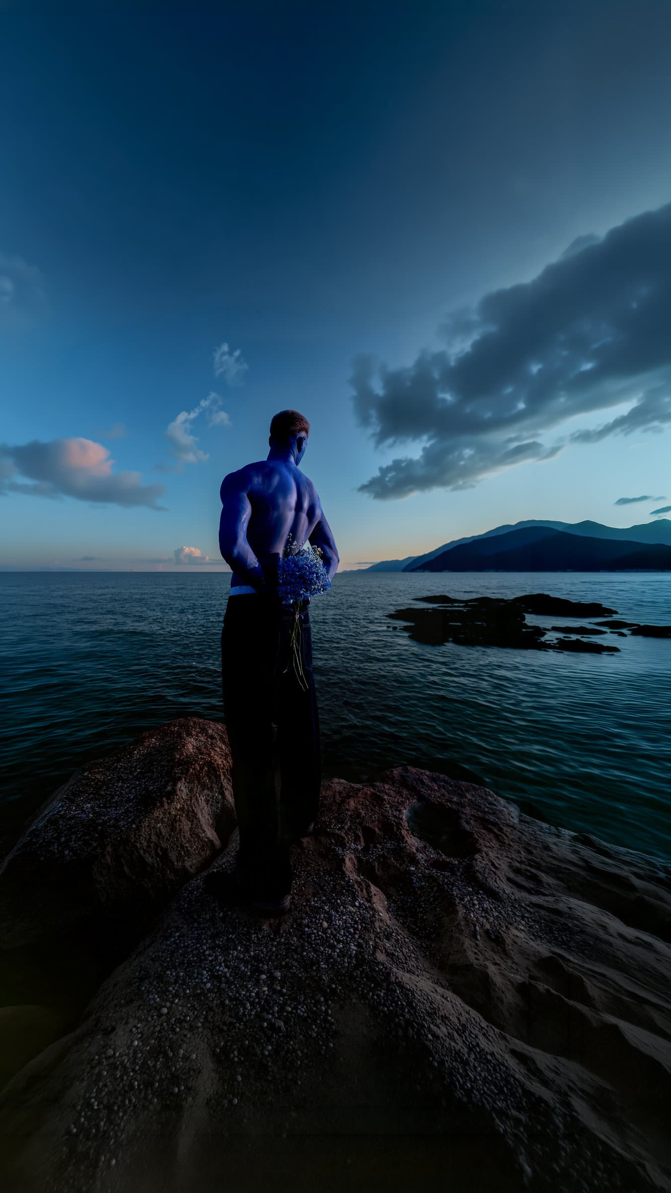 Homme bleu