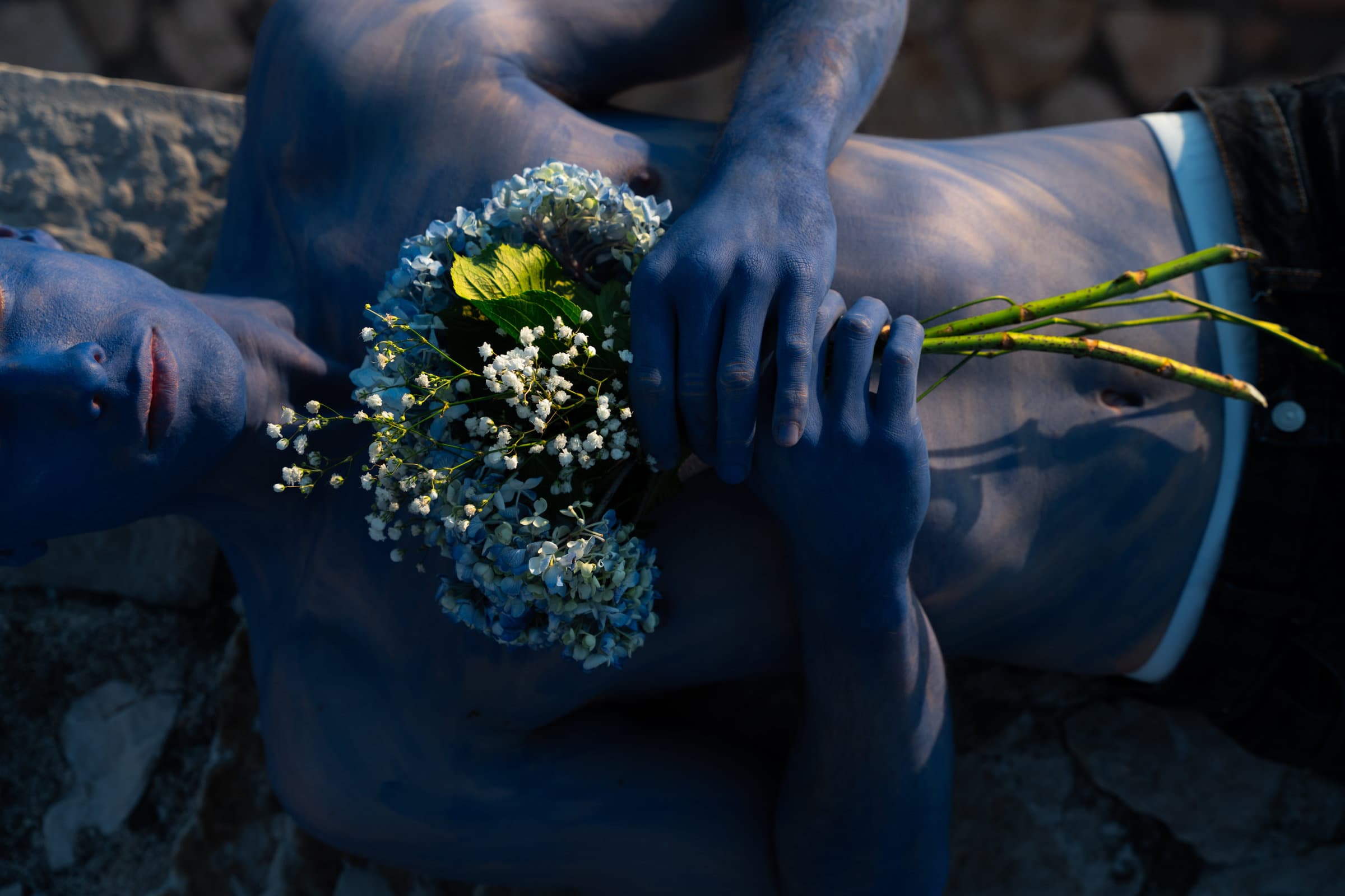 Homme bleu